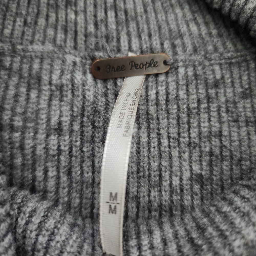 Free People Gray Cowl Neck Sweater Oversized Knit - Picture 13 of 14